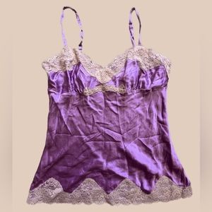Silk and lace lingerie camisole top